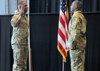Proud Army dad renders oath for his son