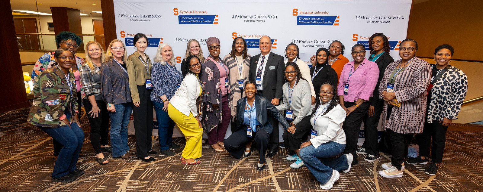 Group photo of participants at the Institute for Veterans and Military Families' V-Wise program for women Veterans and military spouses.