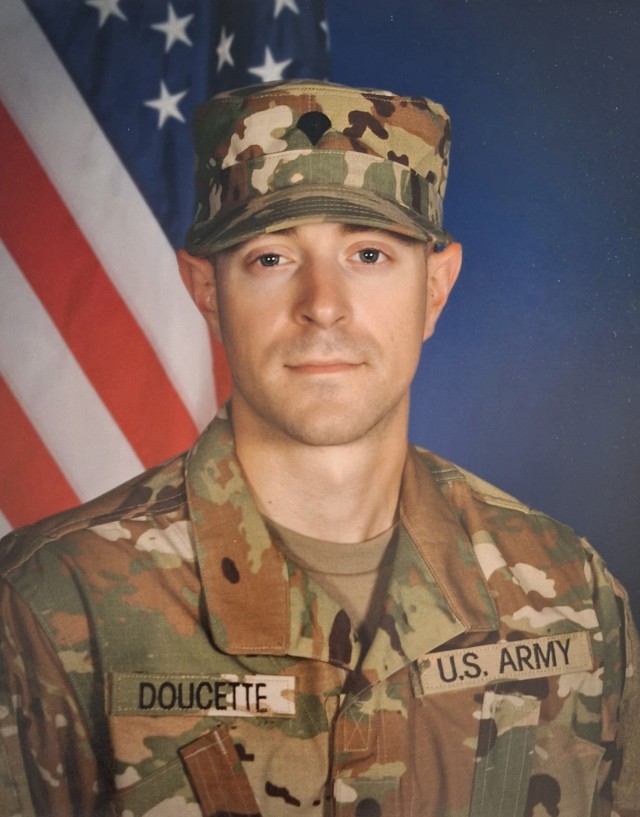 Official U. S. Army photo taken of Army Reserve Sgt. James Doucette, a Heating, Ventilation and Air Conditioning mechanic at Fort Devens, Massachusetts, July 2019 (U.S. Army official photo).