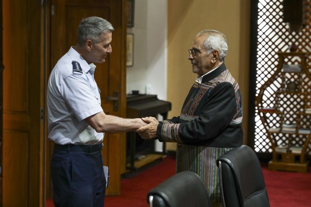 Air Force Gen. Steve Nordhaus, chief, National Guard Bureau, meets with Timor-Leste President Jose Ramos-Horta, Dili, Timor-Leste, April 3, 2025. Nordhaus visited Timor-Leste to discuss the Rhode Island National Guard’s security cooperation...