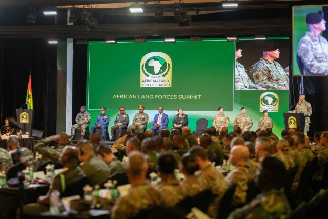 More than 40 African Land Force Commanders attended the African Land Forces Summit (ALFS) 2025 opening ceremony in Accra, Ghana, April 7, 2025. Sponsored by the U.S. Army Chief of Staff and co-hosted by U.S. Army Southern European Task Force,...