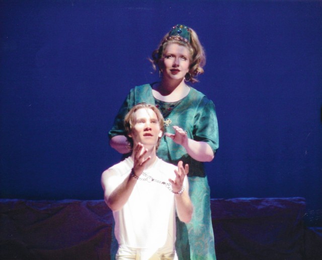 Prior to his military career, Brandon Mace was an actor, shown here in a performance in Joseph and the Amazing Technicolor Dreamcoat in 2001.