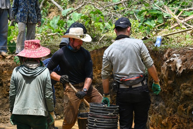 Rob Ingraham, a forensic archeologist for the Defense POW/MIA Accounting Agency (DPAA), excavates a unit during a recovery mission in Vietnam, April 11, 2025. The DPAA mission is to provide the fullest possible accounting for our missing personnel...
