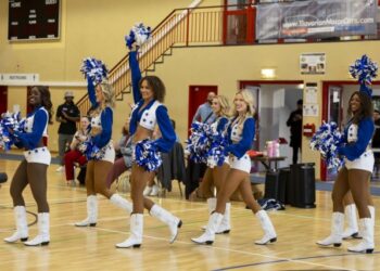 Dallas Cowboys Cheerleaders visit USAG Rheinland-Pfalz to celebrate Month of the Military Child