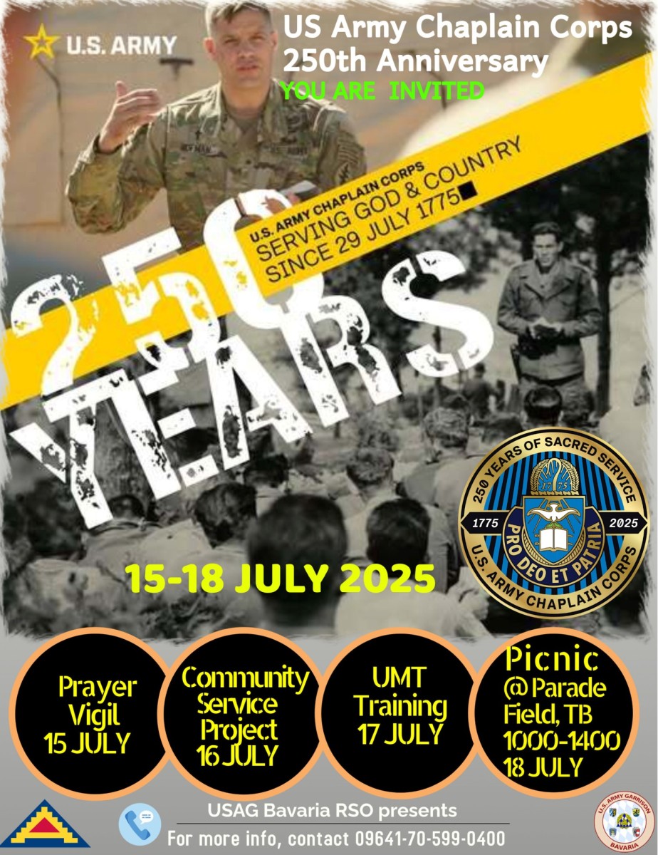 USAG Bavaria RSO commemorates Chaplain Corps 250th Anniversary