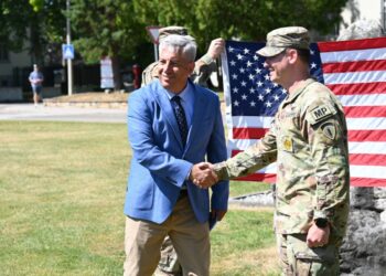 Re-enlistment of Staff Sgt. James McGuire on June 30, 2025, at Panzer Kaserne.
