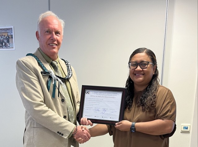 LRC Benelux local national employee first dual certified safety officer for Belgium, U.S.