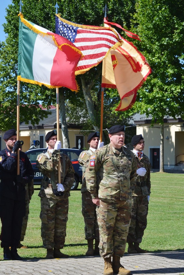 VICENZA, Italy - Col. Vaughn D. Strong Jr. assumed command of U.S. Army Garrison Italy during a July 9 ceremony at Caserma Ederle.